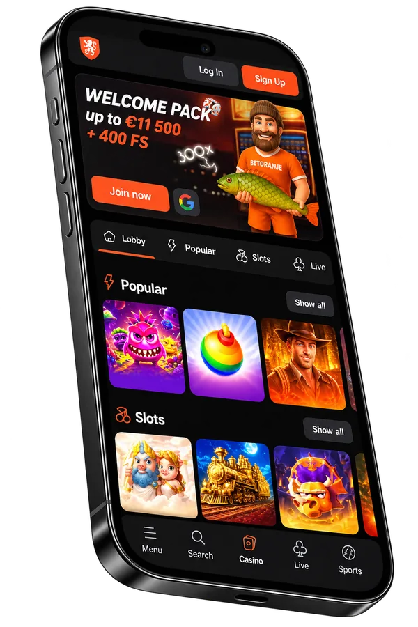 Smartphone met de Betoranje-app